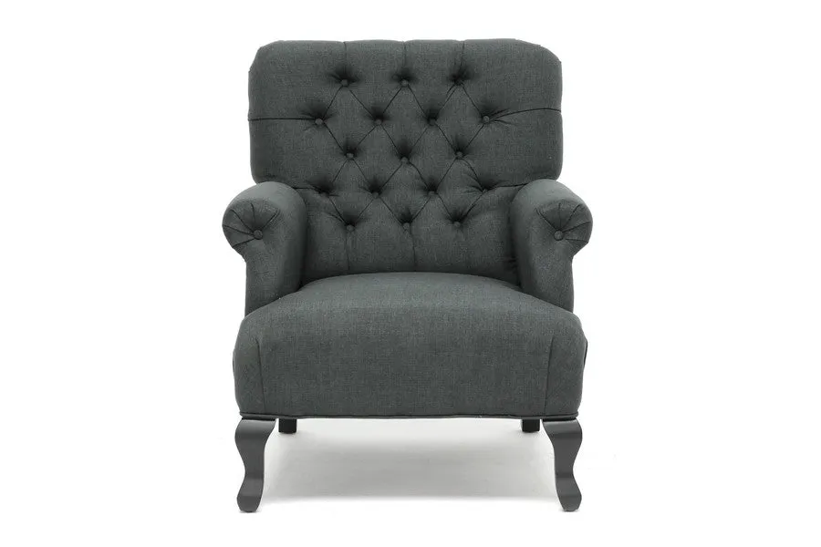 Baxton Studio Gray Linen Club Chair