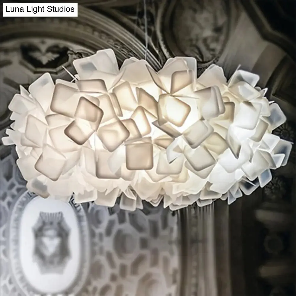 Contemporary Blossom Drop Pendant Ceiling Lamp - Brown/Blue/Purple - 21"/27.5" Wide - 1-Light Acrylic - Living Room
