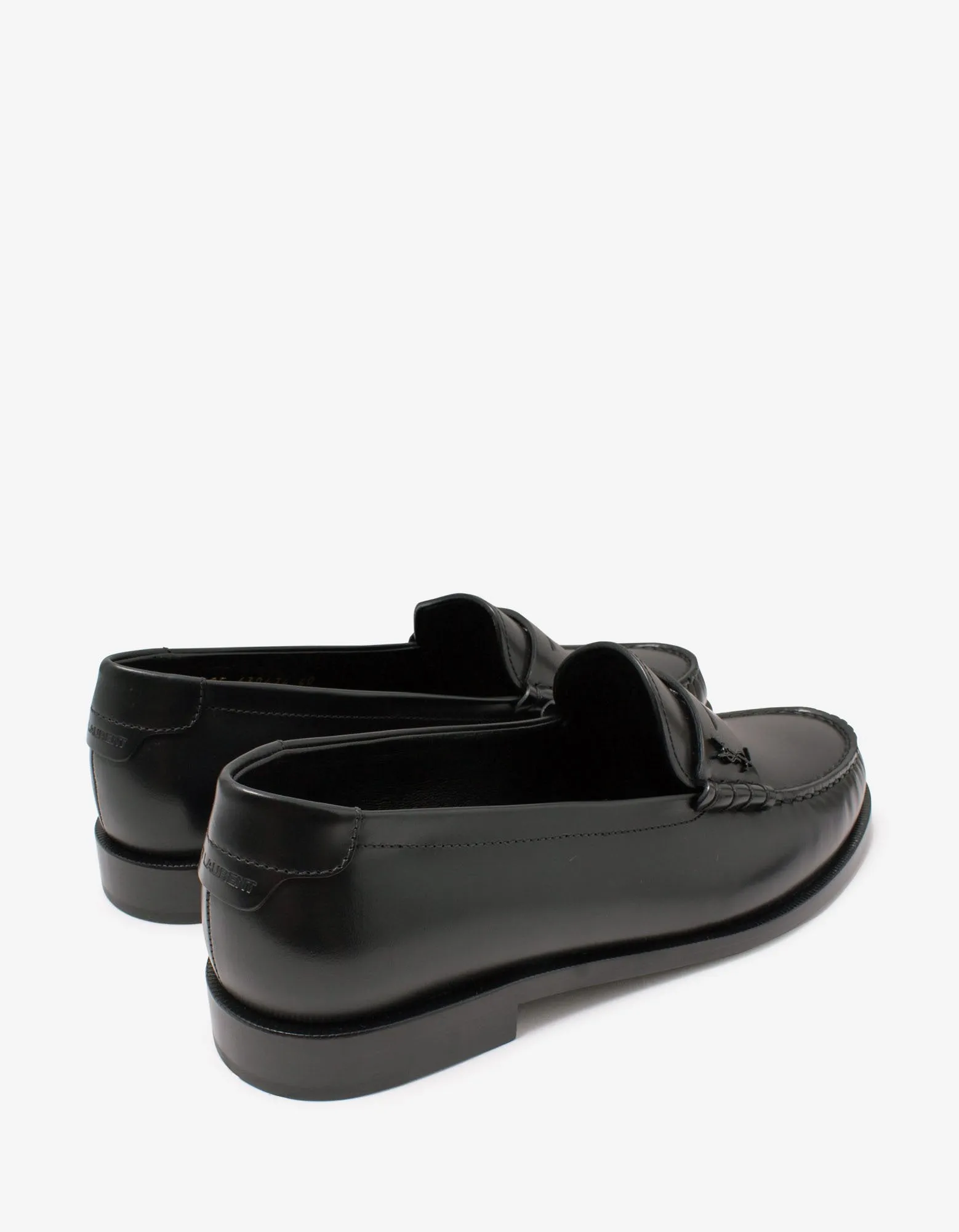 Le Loafer Black Leather Penny Slippers